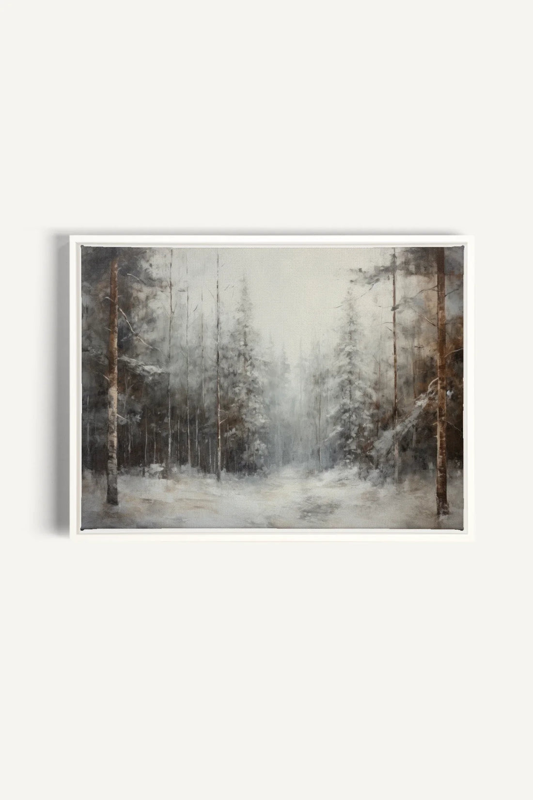 OLEKA CANVAS - WINTER SHADOWS, Oeuvre sur toile étirée, encadré Blanc