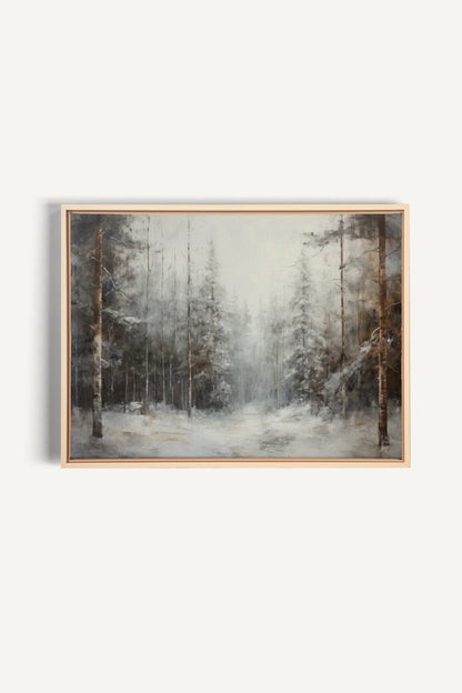 OLEKA CANVAS - WINTER SHADOWS, Oeuvre sur toile étirée, encadré Naturel Clair