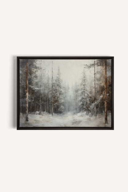 OLEKA CANVAS - WINTER SHADOWS, Oeuvre sur toile étirée, encadré Noir