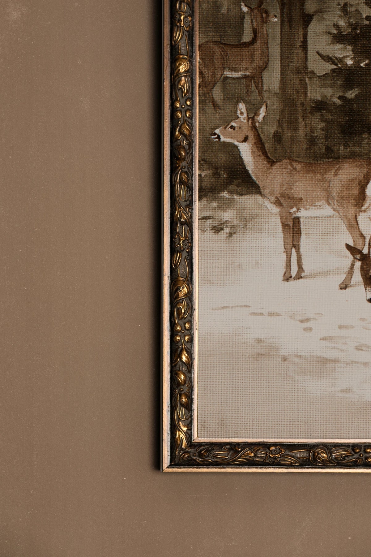 WOODLAND GATHERING, Oeuvre sur toile rigide, encadré Vintage Bronze