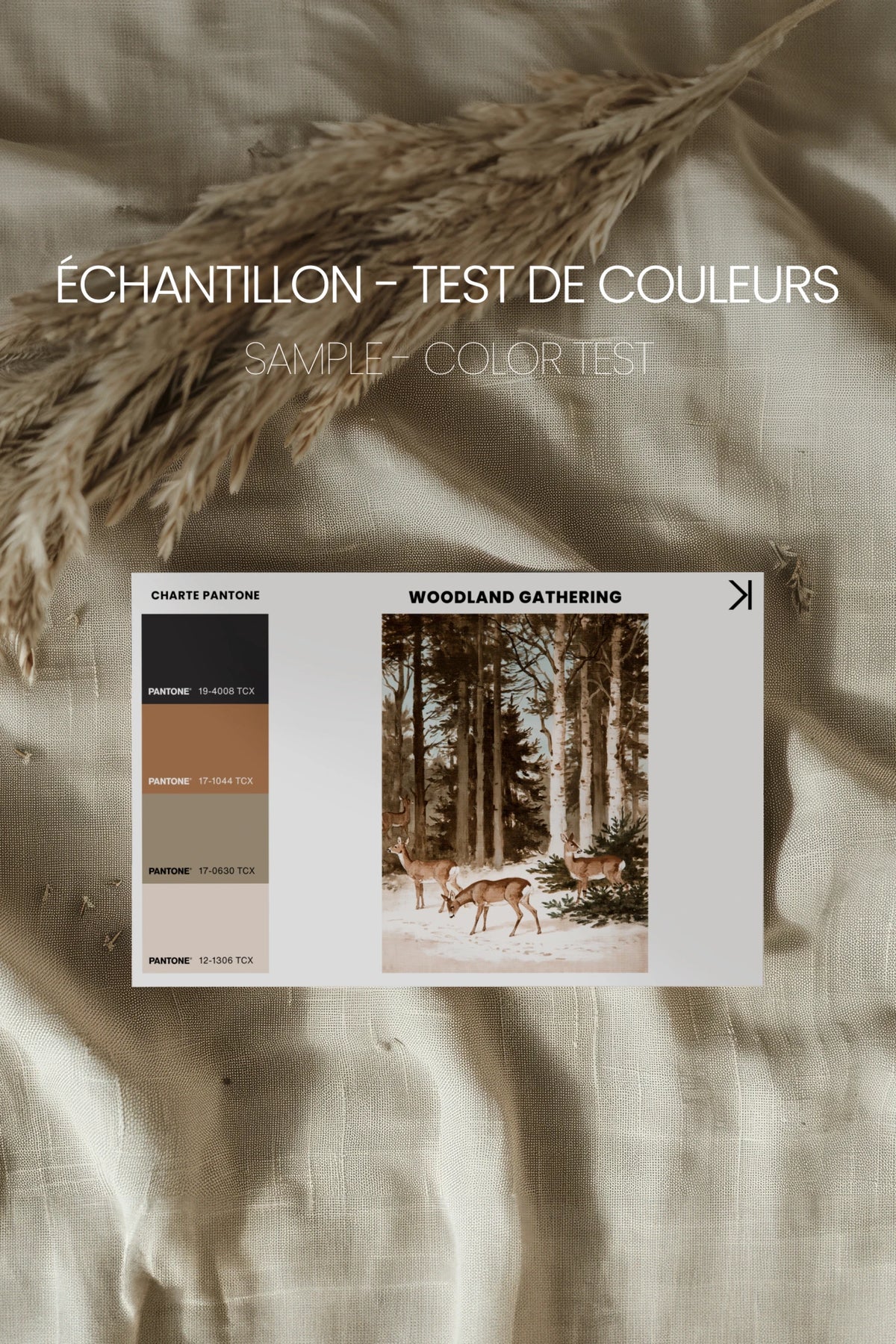 WOODLAND GATHERING, Oeuvre sur toile rigide, encadré Vintage Bronze