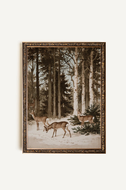 WOODLAND GATHERING, Oeuvre sur toile rigide, encadré Vintage Bronze
