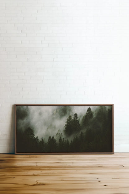 WOODLAND VEIL, Oeuvre sur toile étirée, encadré Brun Chêne
