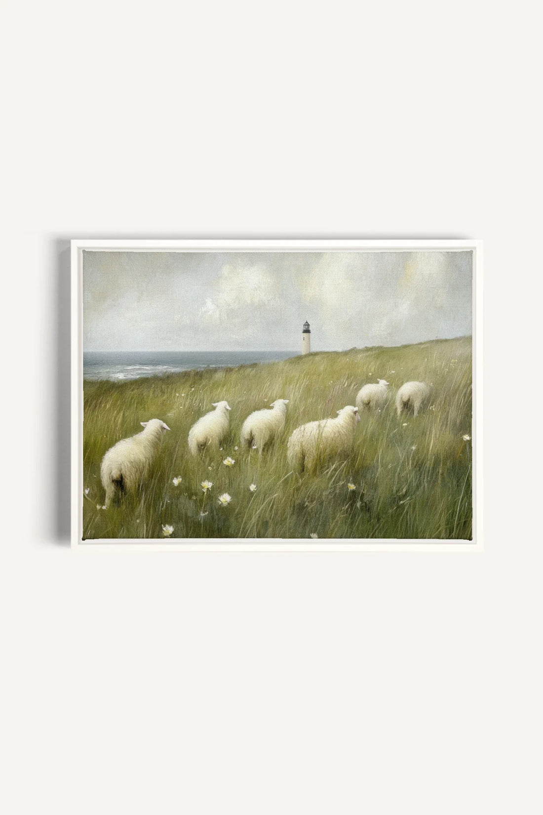OLEKA CANVAS - WOOL &amp; WIND, Oeuvre sur toile étirée, encadré Blanc