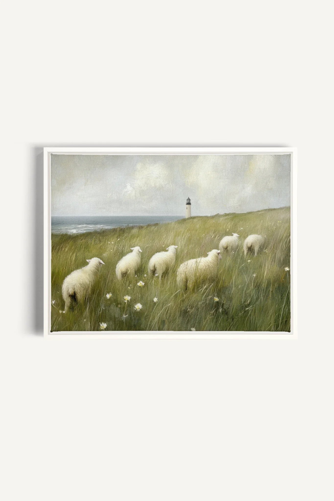 OLEKA CANVAS - WOOL &amp; WIND, Oeuvre sur toile étirée, encadré Blanc