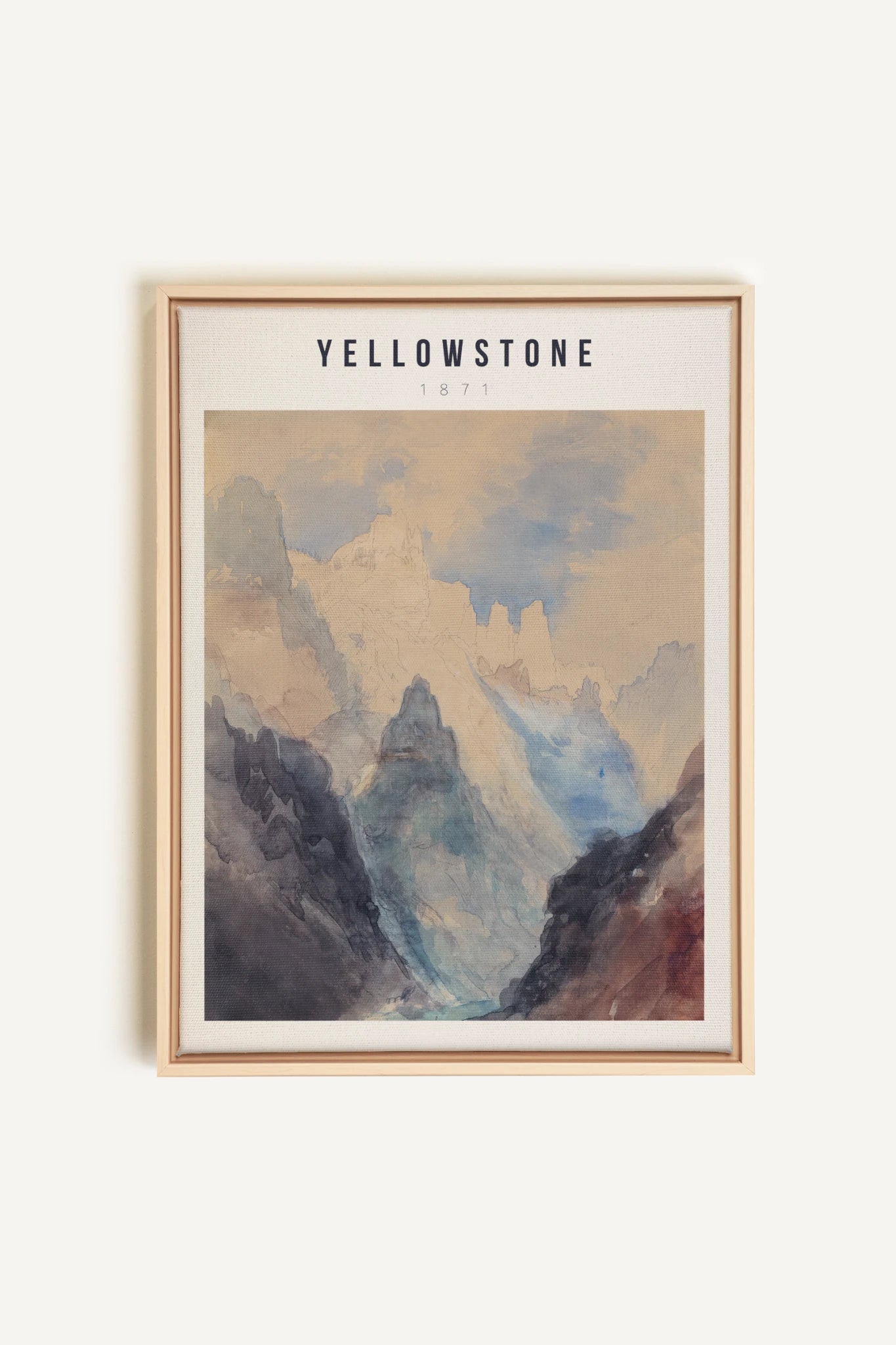 YELLOWSTONE, Artwork on stretched canvas, framed Natural Light