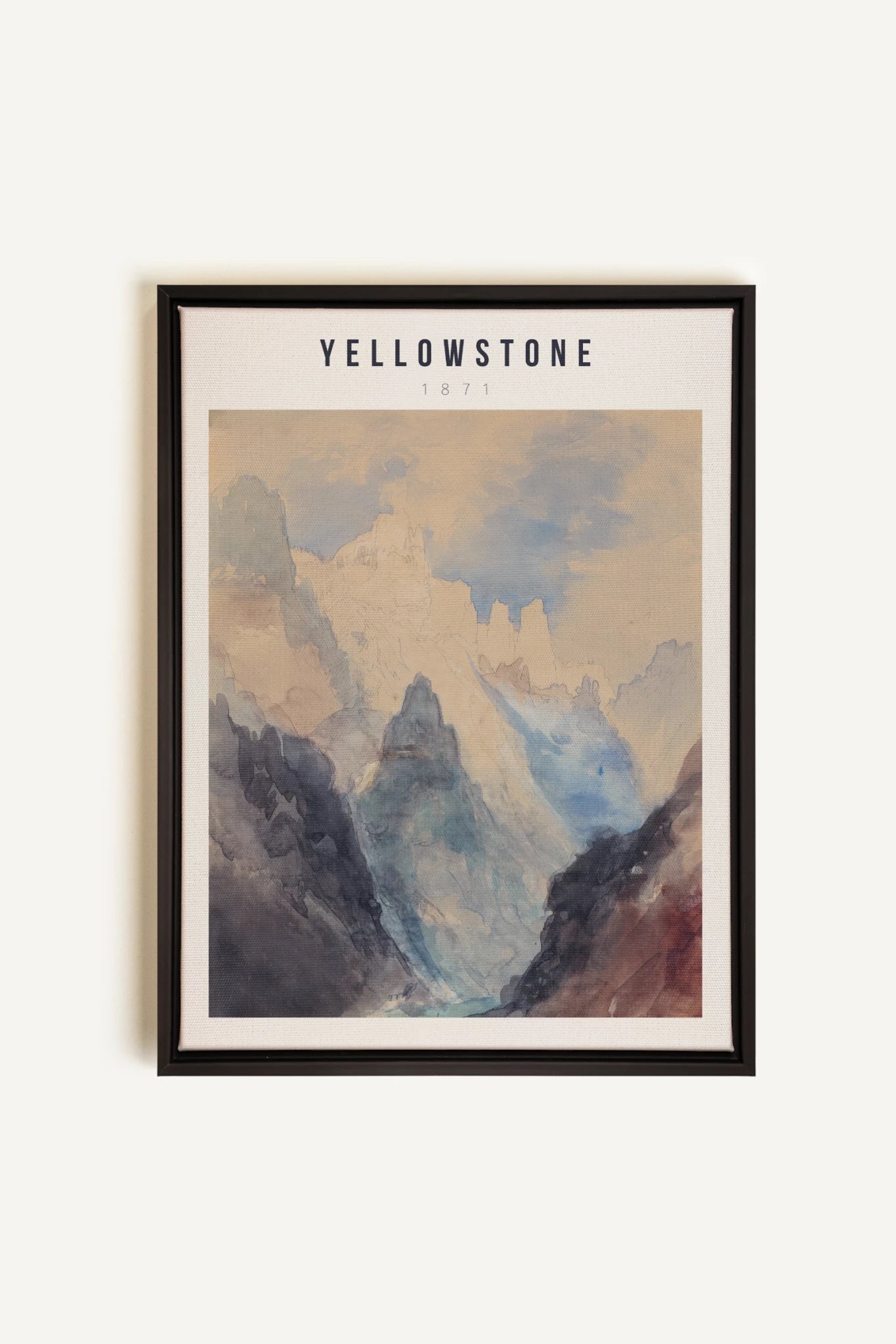 YELLOWSTONE, Artwork on stretched canvas, framed in black