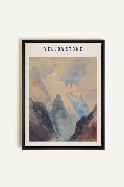 YELLOWSTONE, Artwork on stretched canvas, framed in black