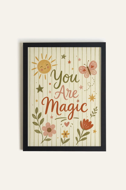 YOU ARE MAGIC, Oeuvre sur toile rigide, encadré Noir