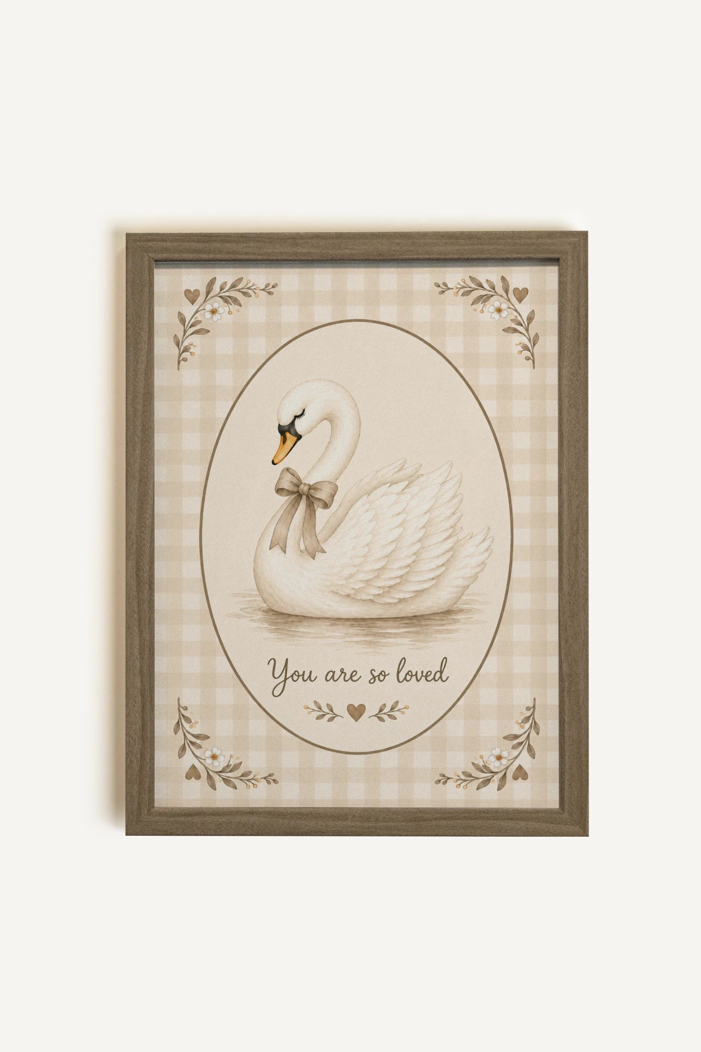 YOU ARE SO LOVED, Painting on rigid canvas, framed in brown oak
